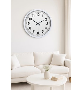 Beyaz Dekoratif Stil 52 Cm Metal Duvar Saati