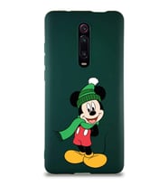 Xiaomi Redmi K20 Soft Premier Kapak Mickey Mouse-G Tasarımlı Silikon Kılıf - Yeşil (Şeffaf)