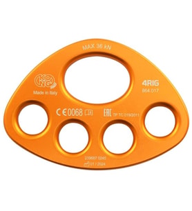 KONG 4RIG – 4 Delikli İp Dağıtım Plakası 36KN  CEN TS 16415 – EAC – UIAA 130 V1 (Turuncu)