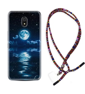 Xiaomi Redmi 8A 8 Pro 9C 9T 10C 11T Pro Kılıf Boyun Asklı Rasta Silikon Night Moon 1133