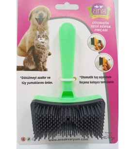 Kedi Köpek Tuşlu Otomatik Tüy Toplayıcı Tarak Yeşil (Mavi)