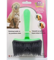 Kedi Köpek Tuşlu Otomatik Tüy Toplayıcı Tarak Yeşil (Mavi)
