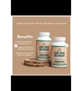 Double Wood Lion's Mane Mushroom 500mg 120 Capsul.Usa 3838 (Renksiz)