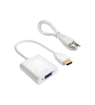 HDMI - VGA Dönüştürücü Adaptör + Ses Çıkışlı (Beyaz Renkli)