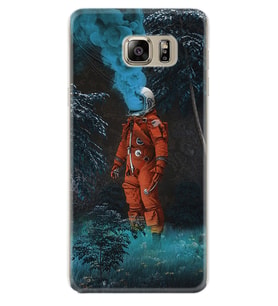 Samsung S7 Edge S20 Fe Plus Ultra S21 S22 Kılıf Boyun Askılı Silikon Astronot Smoke 1769