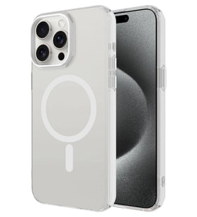 Apple iPhone 15 Pro Kılıf Magsafe Şarj Özellikli Buzlu Transparan C-Pro Sert Kapak (Renksiz)