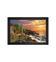 Manzara Temalı Kanvas Tablo 80 x 110 cm Siyah Çerçeve