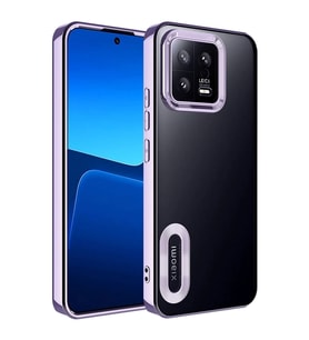 Xiaomi Mi 13 Kılıf Kamera Korumalı Logo Gösteren Zore Omega Kılıf (Lila)
