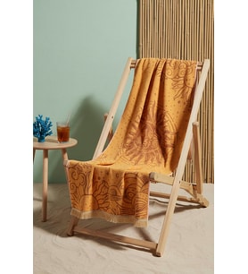 Sarı Sun %100 Pamuklu Plaj Havlusu 70x140 cm