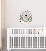 BK Gift Sevimli Koala Tasarımlı Çocuk Odası Ahşap Duvar Süsü-1 (Beyaz)