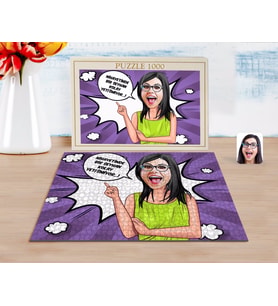 BK Gift Kişiye Özel Kadın Kolay Yetişmiyor Karikatürlü 1000 Parça Profesyonel Puzzle-5