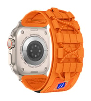 Apple Watch 7 45mm Uyumlu Kordon Hasır Kumaş Sarmal Örgü Zore KRD-99 Kayış (Turuncu)