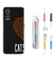 General Mobile GM 21 Pro GM 22 Pro Plus Kılıf Kablo Koruma Spiral Silikon Cats 1792