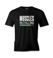 Bodybuilding Muscles Installing Siyah Erkek Tshirt