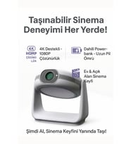 Yüksek Çözünürlüklü Taşınabilir 4K Android Projektör ve Powerbankli Eğlence