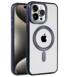 Mey İthalat® iPhone 15 Pro Max Kılıf Kronos Magsafe Kapak - Lacivert