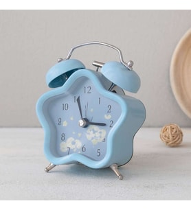 Çift Zilli Metal Masa Çalar Saat (8.8 cm) - Pilli & Işıklı