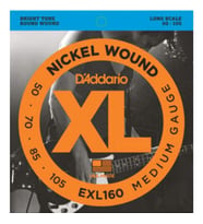 Daddario Exl160 Bass Gitar Tel Seti, Xl, 50-105, Long Scale, Nickel