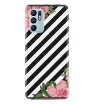 Oppo Reno 6 Kılıf Resimli Desenli Baskılı Silikon Strip Flowers 2 1409