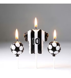 Taraftar Temalı Futbol Topu Siyah Beyaz Mum Set