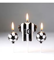 Taraftar Temalı Futbol Topu Siyah Beyaz Mum Set