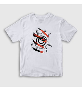 Presmono Unisex Çocuk Beyaz Kyuubi Anime Naruto T-Shirt 133782tt