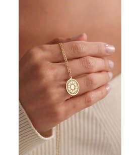 Kişiye Özel 925 Ayar Gümüş Ayçiçeği Model Kolye (Gold)