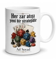 Kutu Oyunu Oynayanlara Zar Atan Strateji Kartları Kupa Bardak Hediye