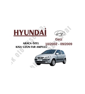 Hyundai Getz 2002-2009 Araca Özel Kısa Uzun Far Ampulü H4