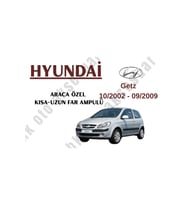 Hyundai Getz 2002-2009 Araca Özel Kısa Uzun Far Ampulü H4
