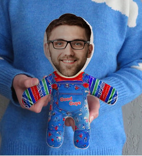 BK Gift Kişiye Özel Fotoğraflı Chucky Figürlü Bebek Yastık