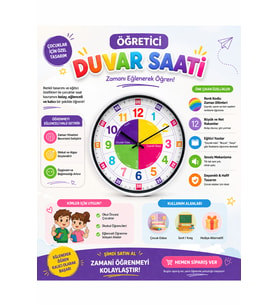 Öğretici Çocuk Odası Saati - 30 cm