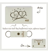Beyaz Renk, Kalp İçinde Aşkınızın Baş Harfleri! İsme Özel Cüzdan ve Anahtarlık Set, Sevgiliye Hediye