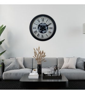 River World Duvar Saati Çarklı 60 cm Atlas Series Black