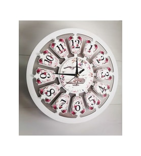 bilge Tasarım Çiçek detaylı Favori Duvar Saati 40 x 40 CM (Karışık)