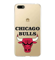 Huawei Y5 2018 Uyumlu Kapak Chicago Bulls Tasarımlı Şeffaf Silikon Kılıf
