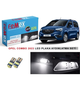Opel Combo 2023 Sonrası LED Plaka Aydınlatma Ampul Seti FEMEX Parlak Beyaz