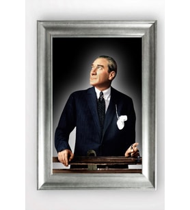 Gümüş Çerçeveli Atatürk Tablo a278