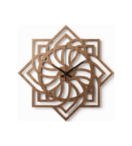 MOSAİCO Spiral Geometrik Ahşap Duvar Saati 40 cm. Ceviz Renk