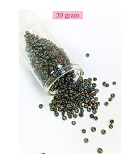 Dökme Cam Kum Boncuk (8/0) 3 mm - 20 Gram - Alacalı Renk - BNC151