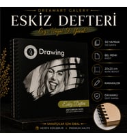 Dreamart Galery Eskiz Defteri 20X20 cm 50 Yaprak Bej Kağıt Spiralli Sert Kapak Karakalem Çizim Defteri