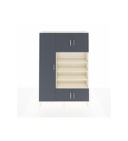 Arges Dolap 10 Raflı 5 Kapaklı 132x30x195 Aytaşı-Antrasit/Aytaşı