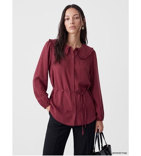 LCW EVERYDAY Bordo Bebe Yaka Modal Karışımlı Kadın Gömlek Tunik