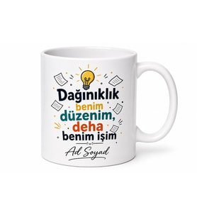 Dağınıklık İçinde Aradığını Bulan Dahi Zihinlere Esprili Kupa Bardak Hediye