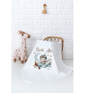 Pia Baby Premium %100 Pamuk Çift Kat Penye Bebek Battaniyesi 80x80 cm 5024-11 (Krem)