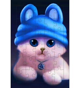 AHŞAP PUZZLE MAVİ ŞAPKA