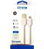 Simex Universal Micro Stream Data Kablosu SPK-02 Beyaz 1.2mt