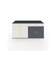 Kronos Konsol Tek Raflı 6 Çekmeceli 2 Kapaklı 176x59x99 Antrasit-Antrasit/Aytaşı