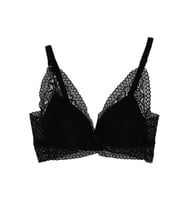 Dantelli Süngerli Destekli Bralet Sütyen (Siyah)