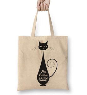 Meu Pretinho Basico Cat Kedi Bez Çanta Uzun Saplı